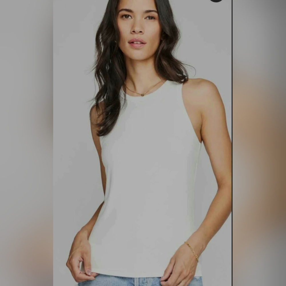 GENTLE FAWN Diaz White Sleeveless Top | Shirt. Size Large. 🤍